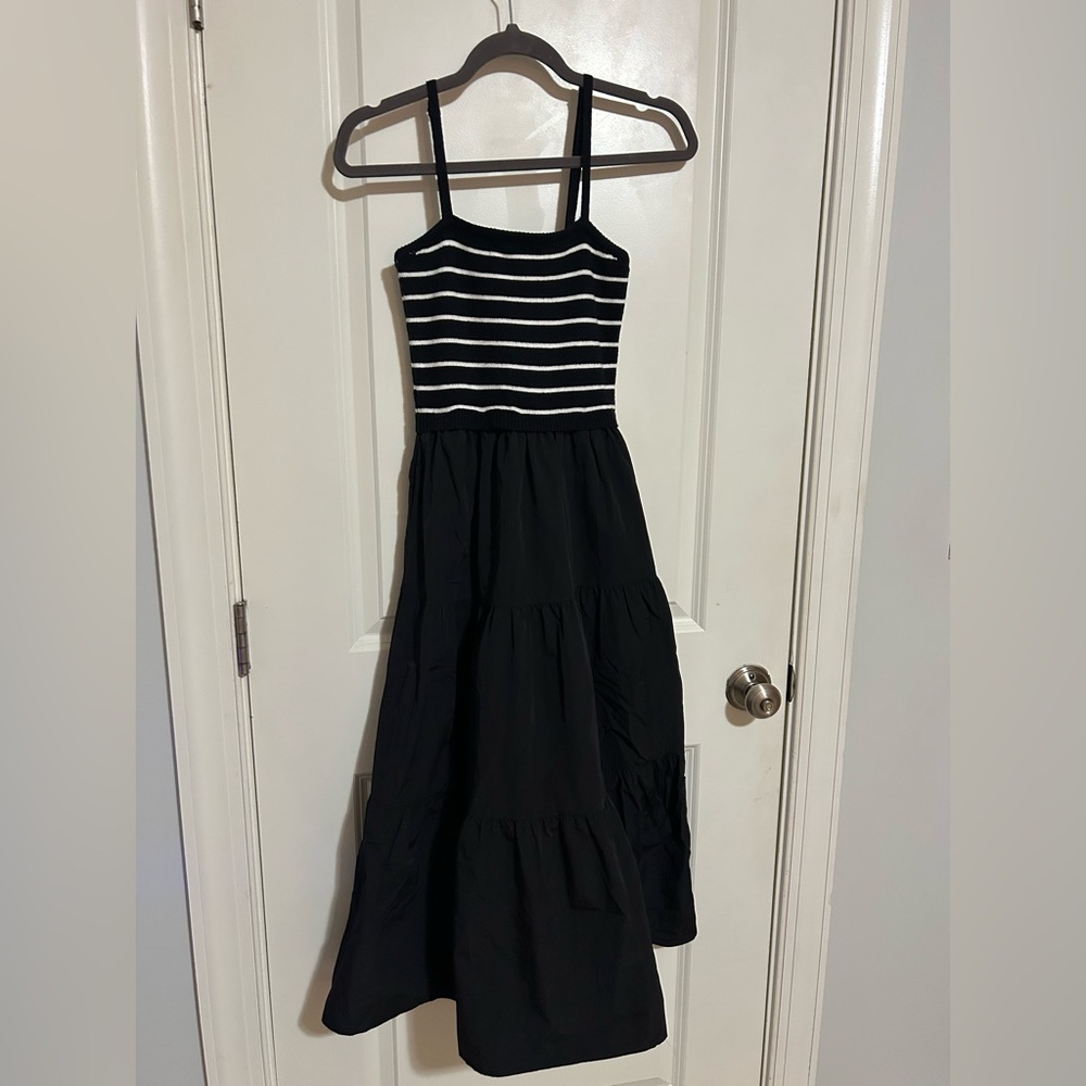 Black and White Striped Maxi Dress